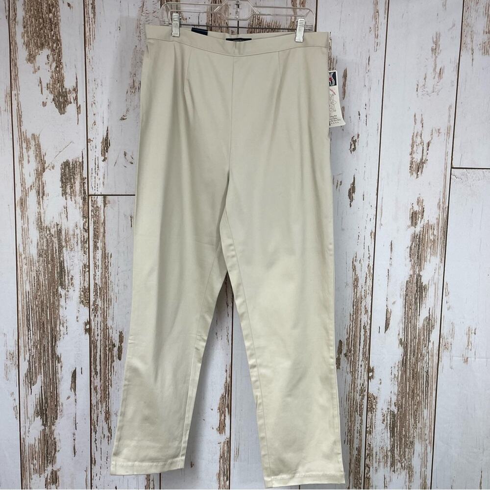 NWT, Vintage Bill Blass Khaki Slacks, Side Zip, Stretch. Size 16